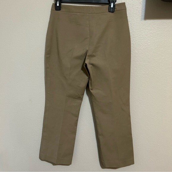 Theory Khaki Green Double Stretch cropped trouser pants women’s size XS 2 - Picture 7 of 14